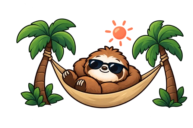 Quotchi relaxing in a hammock
