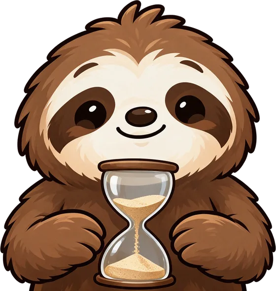 Quotchi holding a half-run hourglass