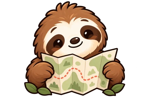 Quotchi studying a map